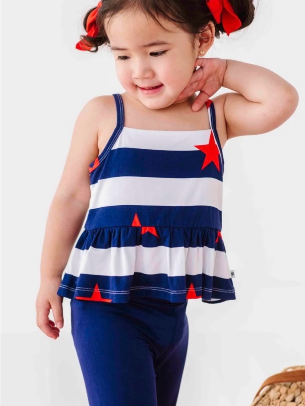 Bums and Roses 3T Stars and Stripes top and biker Shorts bamboo set BNWT